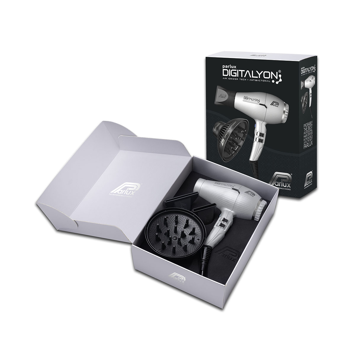 Levně Set Parlux Digitalyon | fén silver + difuzér Magic Sense