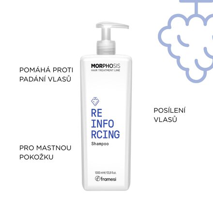 Posilující šampon pro podporu růstu, na mastnou vlasovou pokožku Reinforcing Shampoo | 1 000 ml