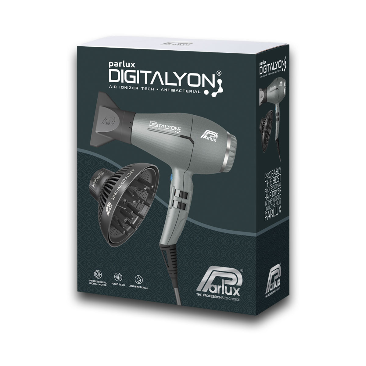 Set Parlux Digitalyon | fén šedo-zelený + difuzér Magic Sense (obrázek 6)