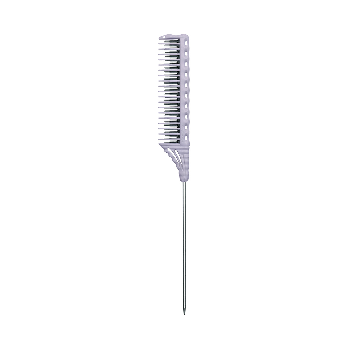 Levně Tupírovací hřeben na balayage s kovovou špičkou 265 mm YS-154-125 | světle fialový