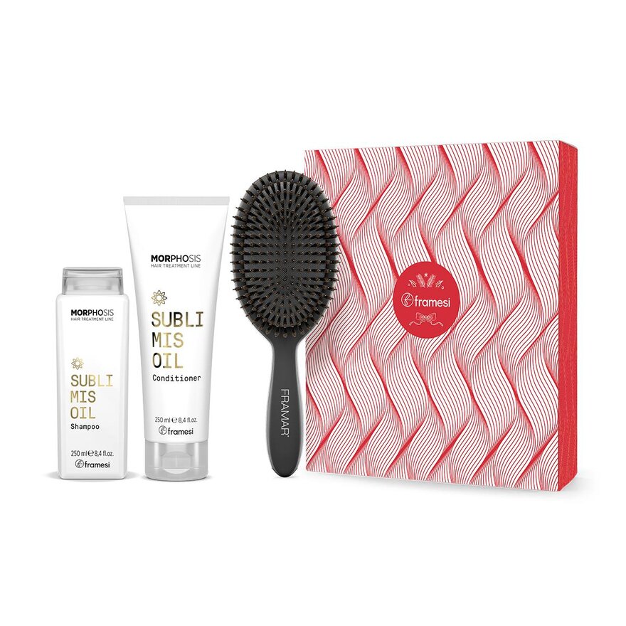 Vánoční balíček Sublimis | šampon 250 ml + kondicionér 250 ml + kartáč na vlasy