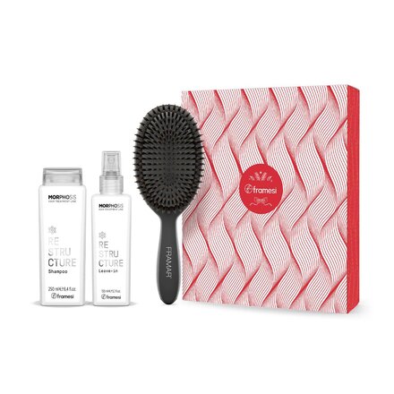 Vánoční balíček Restructure | šampon 250 ml + emulze 150 ml + kartáč na vlasy