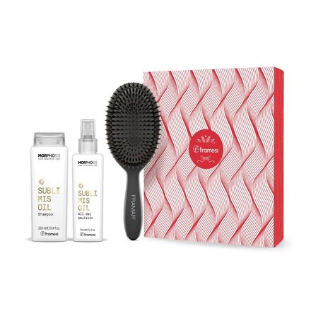 Vánoční balíček Sublimis | šampon 250 ml + emulze 150 ml + kartáč na vlasy