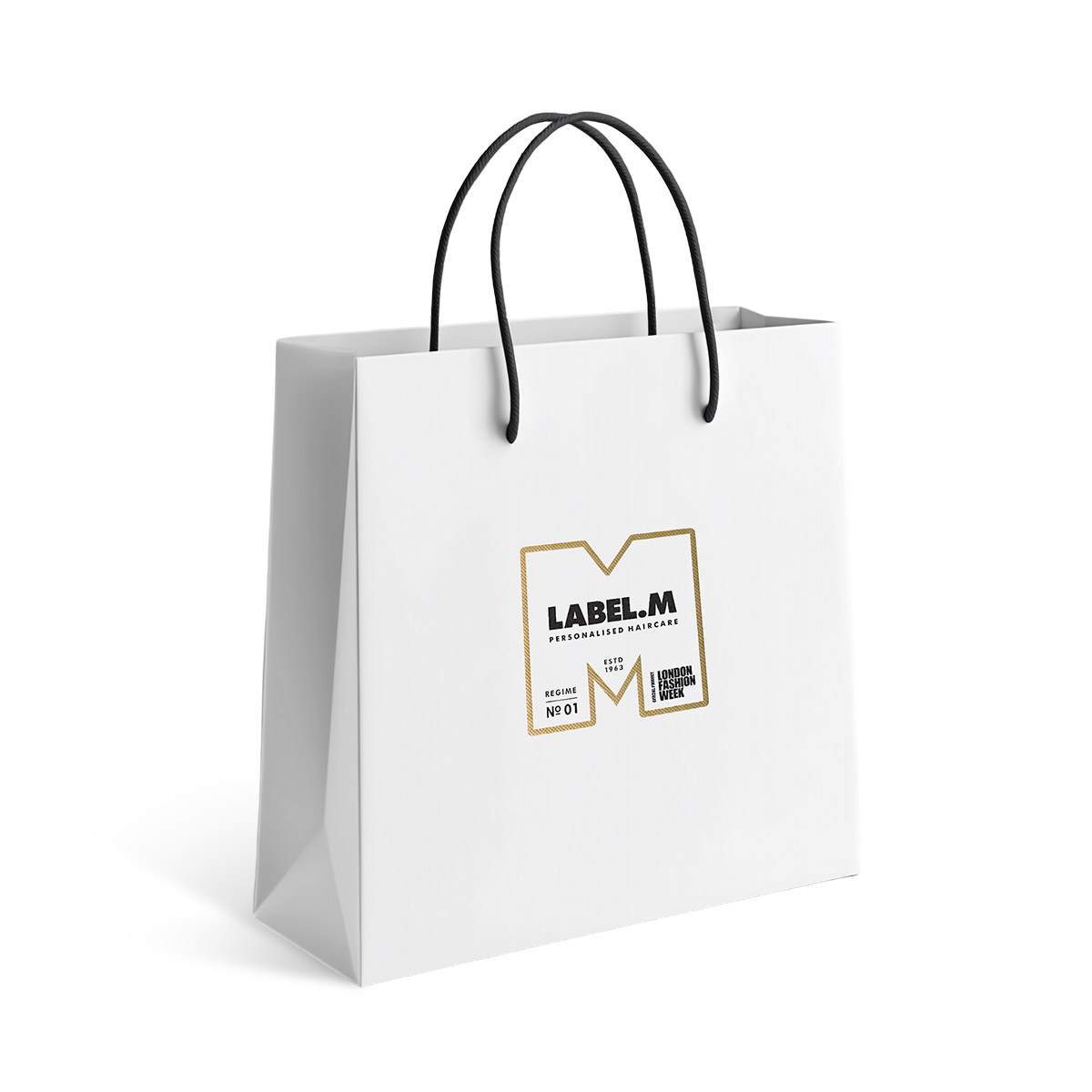 Levně Dárková papírová taška Label.M | bílá