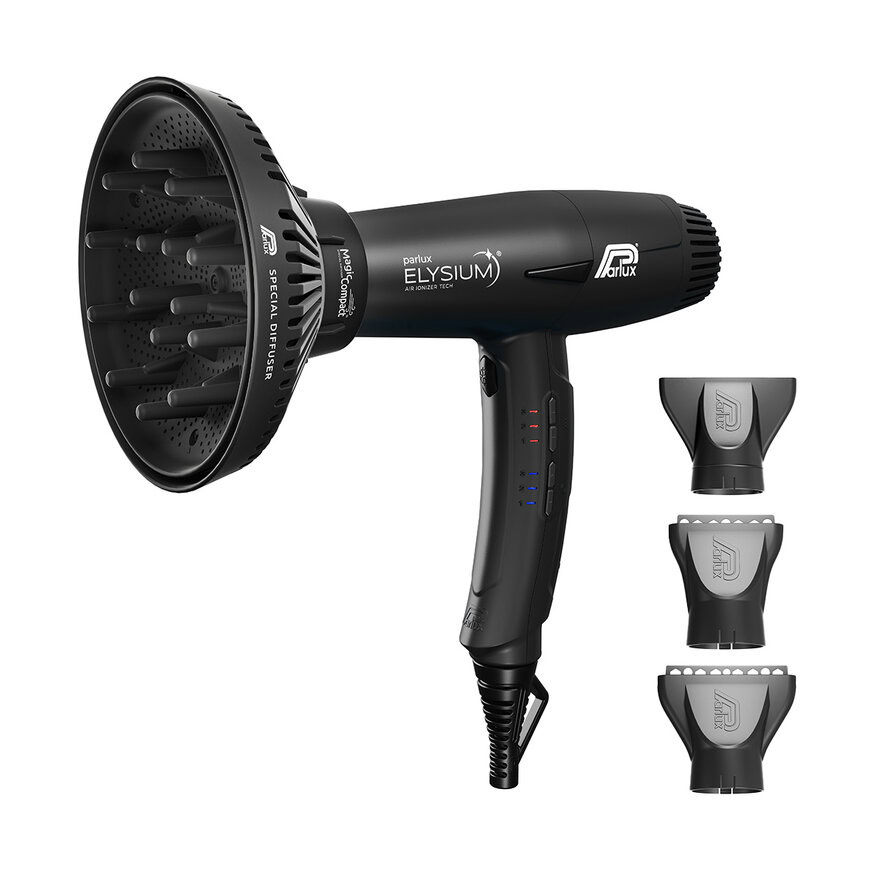 Set Parlux Elysium | Ionizační fén Elysium + difuzér Magic Compact | černý