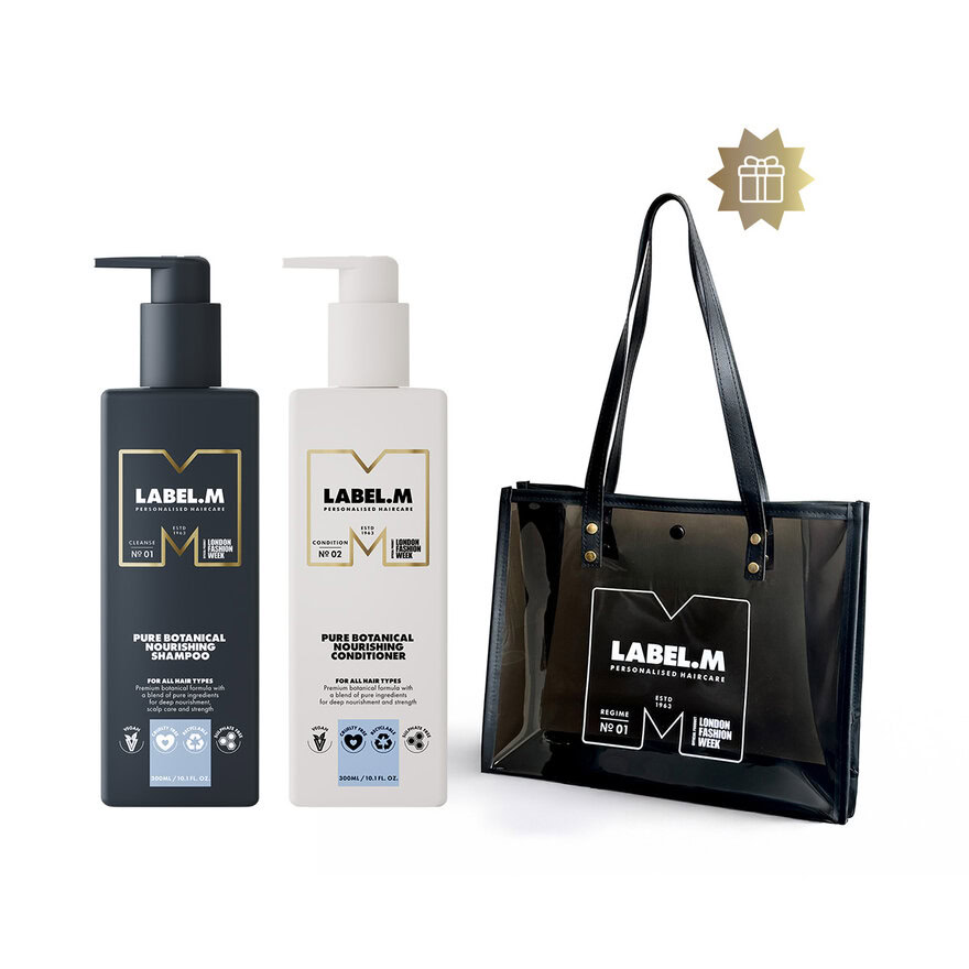 Set Pure Botanical Label.M | šampon a kondicionér + dárek stylová letní taška