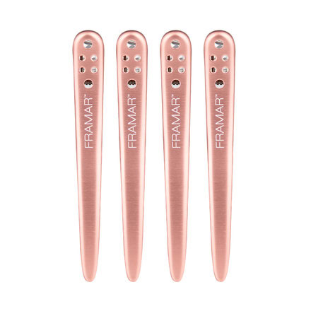 Velké kadeřnické pinety Framar Big Bite 4 ks | Rose Gold