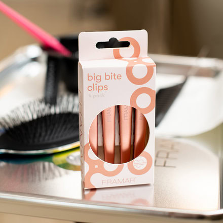 Velké kadeřnické pinety Framar Big Bite 4 ks | Rose Gold