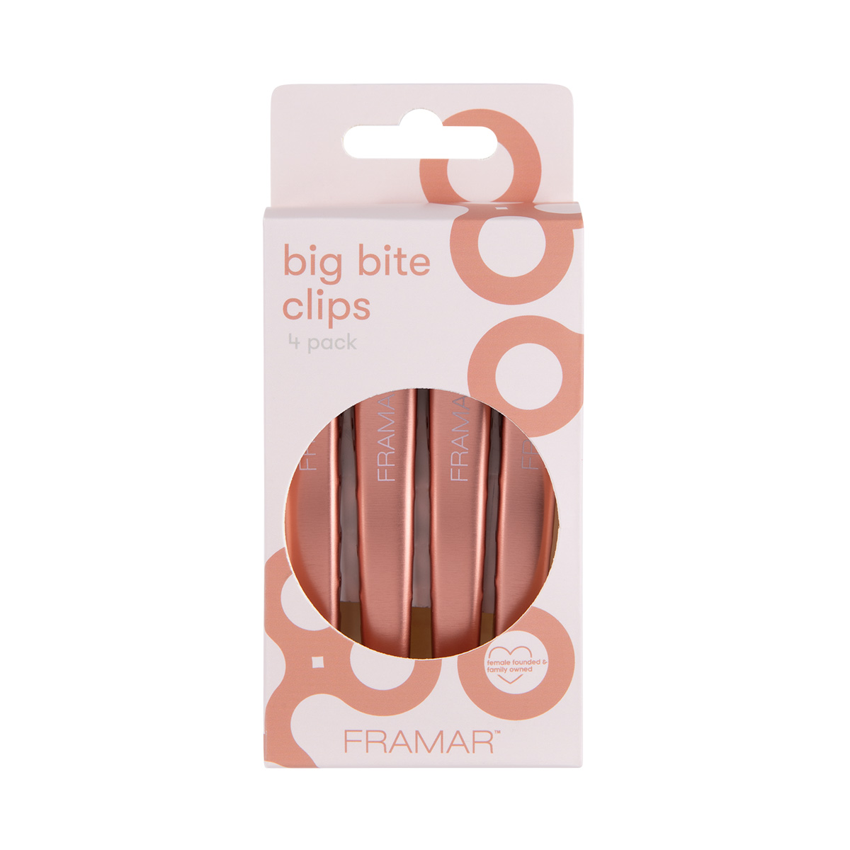 Velké kadeřnické pinety Framar Big Bite 4 ks | Rose Gold (obrázek 4)
