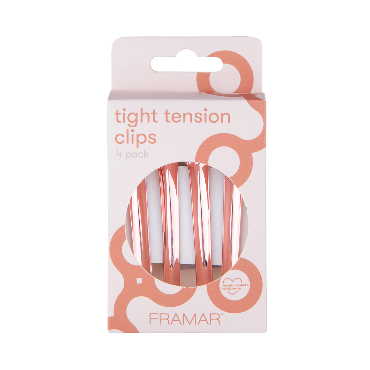 Kadeřnické pinety Framar Tight Tension 4 ks | Rose Gold (obrázek 4)