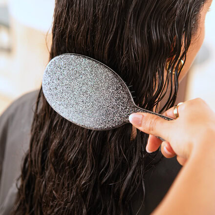 Kartáč Framar Detangle Black Glitter | černý třpytivý