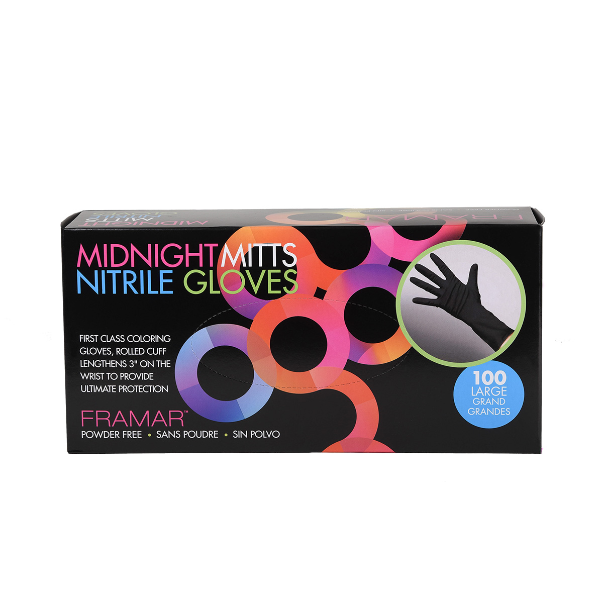 Nitrilové rukavice Midnight Mitts černé 100 ks | velikost L (obrázek 4)