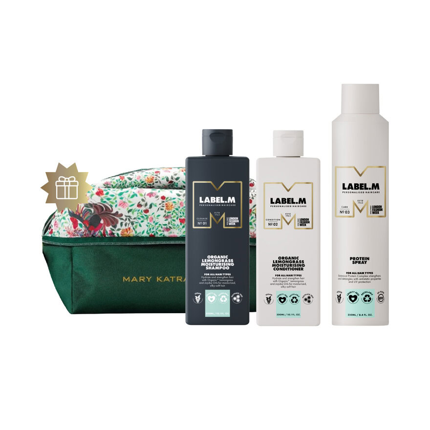 Set Organic Lemongrass | hydratační šampon, kondicionér a proteinový sprej + dárek taštička