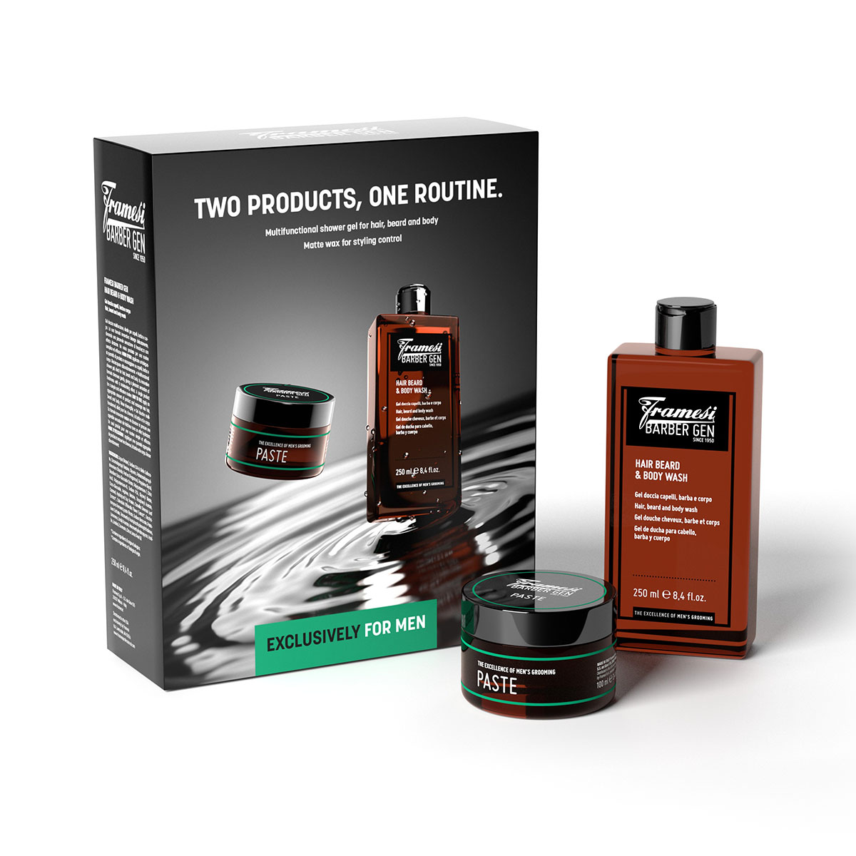 Levně Set Barber One Routine | šampon 250 ml a stylingová pasta 100 ml