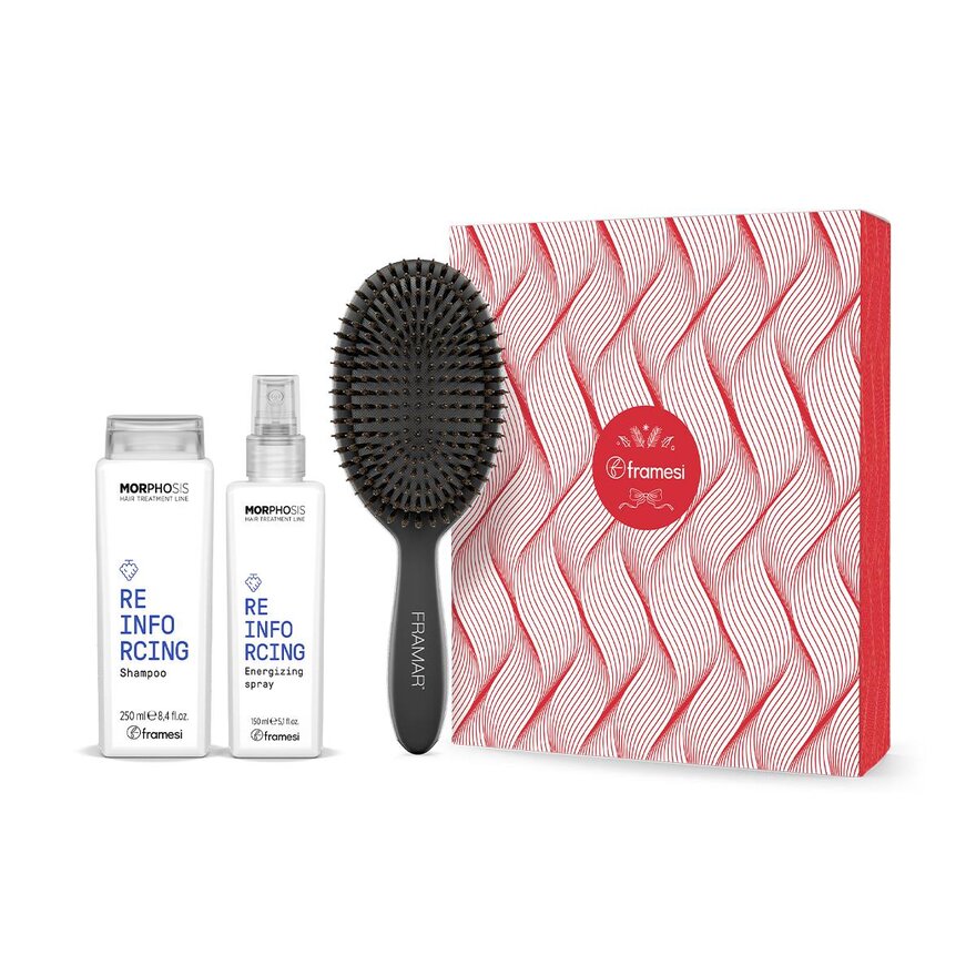 Vánoční balíček Reinforcing | šampon 250 ml + sprej 150 ml + kartáč na vlasy