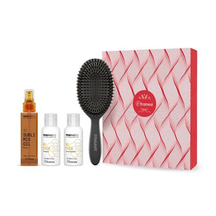 Vánoční balíček Morphosis | Sublimis olej 100 ml + mini set Repair šampon a kondicionér 50 + 50 ml + kartáč na vlasy