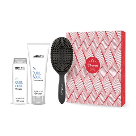 Vánoční balíček Curl Soul | šampon 250 ml + kondicionér 250 ml + kartáč na vlasy