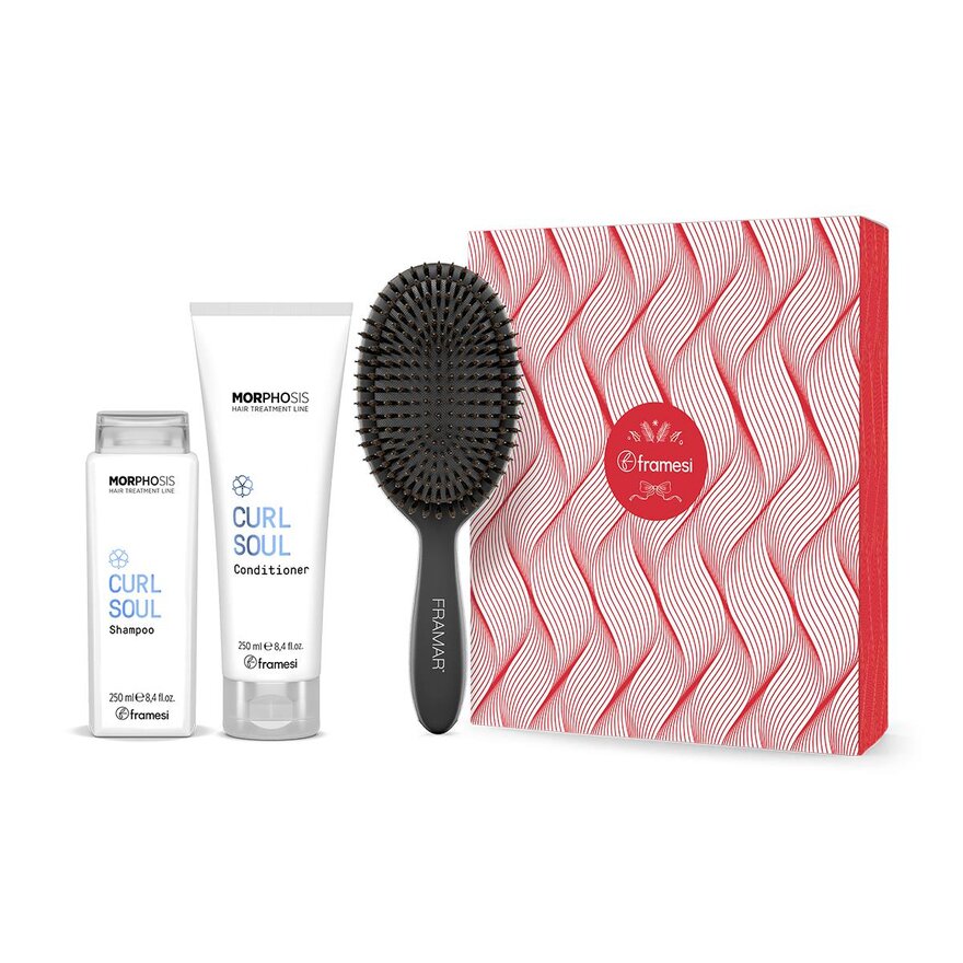 Vánoční balíček Curl Soul | šampon 250 ml + kondicionér 250 ml + kartáč na vlasy