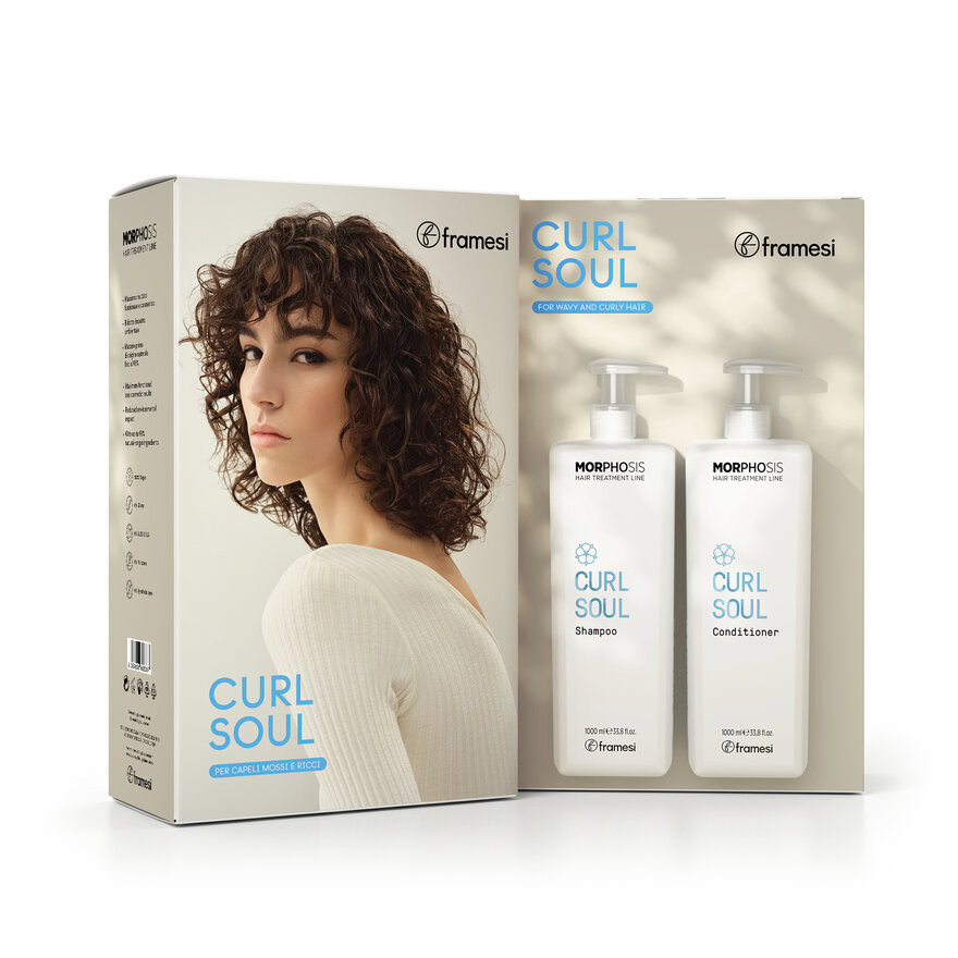 Maxi kit Curl Soul pro vlnité a kudrnaté vlasy | šampon 1 000 ml + kondicionér 1 000 ml