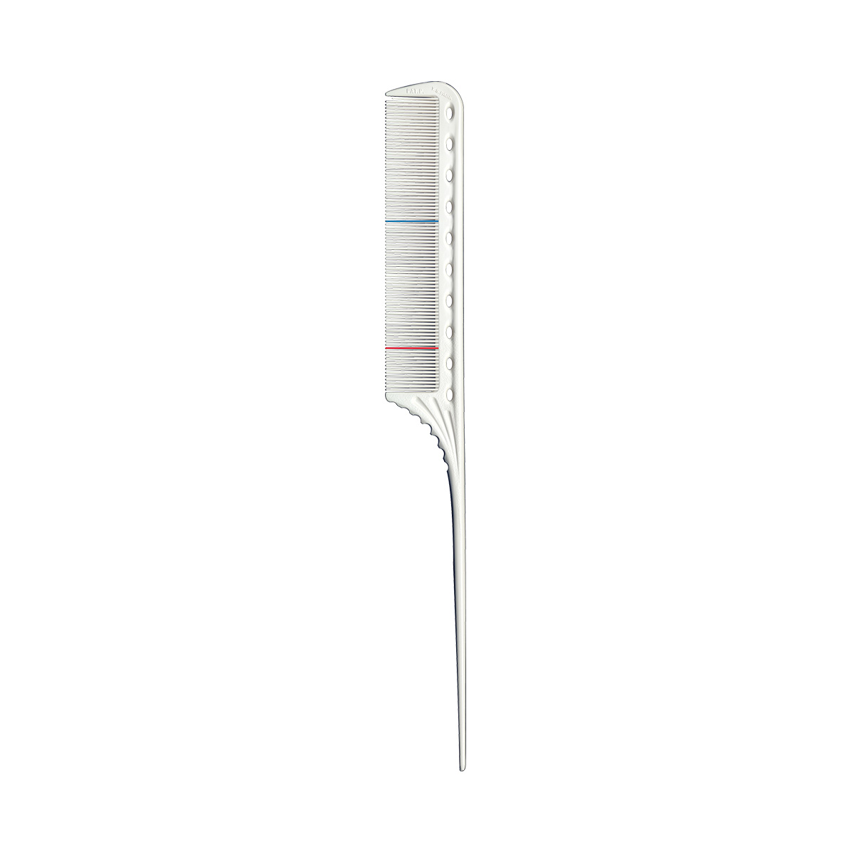 Levně Tupírovací hřeben s ryskou a špičkou YS-GT11 | bílý - 220 mm