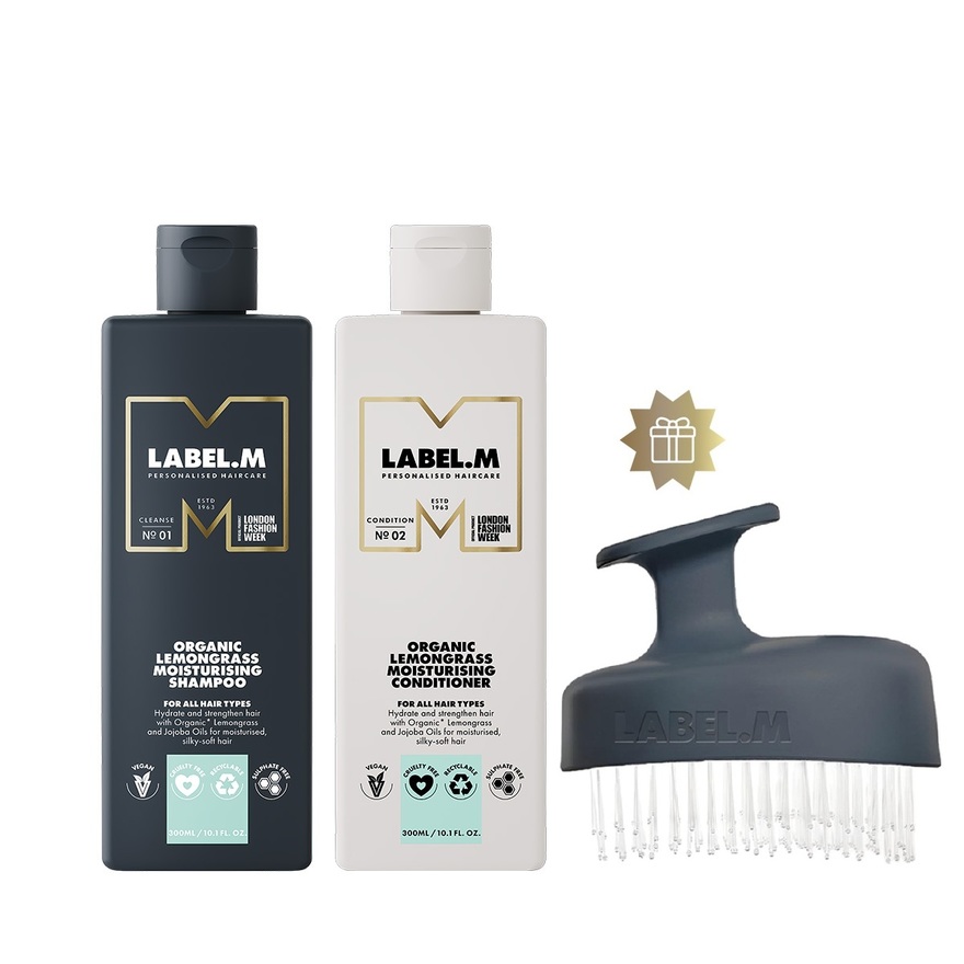 Akce Muse | set šampon a kondicionér Organic Lemongrass + dárek masážní kartáč