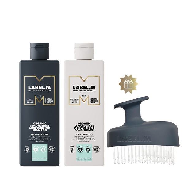 Akce Muse | set šampon a kondicionér Organic Lemongrass + dárek masážní kartáč