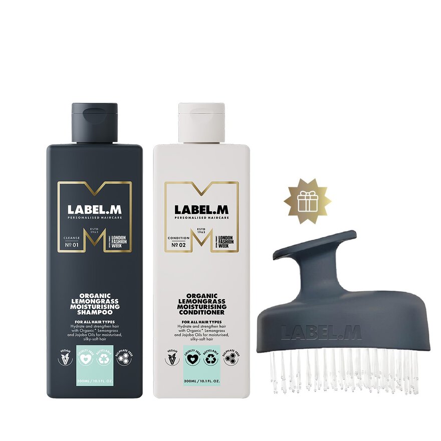 Set Organic Lemongrass | šampon a kondicionér + dárek masážní kartáč