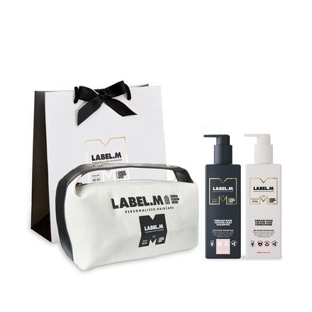 Výhodný set Vibrant Rose Label.M | šampon a kondicionér + dárek taštička
