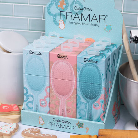 Sada kartáčů Framar Detangle Cookie Cutter | 9 ks + expozitor