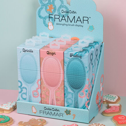 Sada kartáčů Framar Detangle Cookie Cutter | 9 ks + expozitor