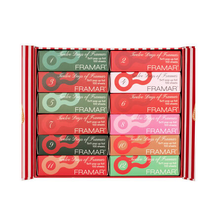 Adventní kalendář - texturované fólie Framar | 12x100 ks