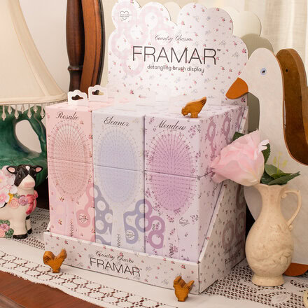 Sada kartáčů Framar Detangle Country Charm | 9 ks + expozitor